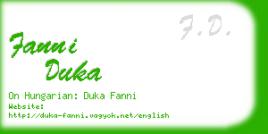 fanni duka business card